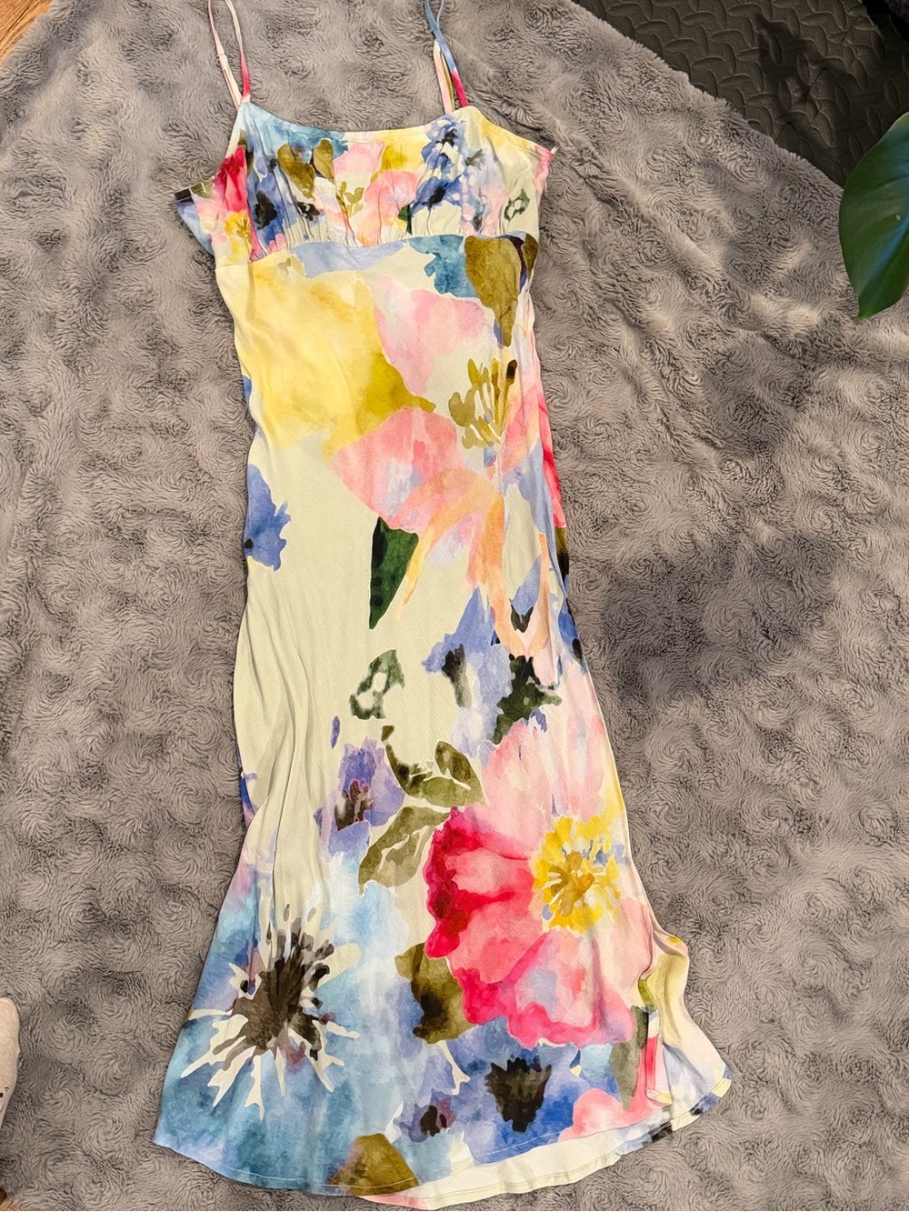 Floral Watercolor Slip Dress in Multicolor